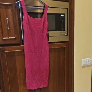 Popular Basics Fuchsia Midi Dress